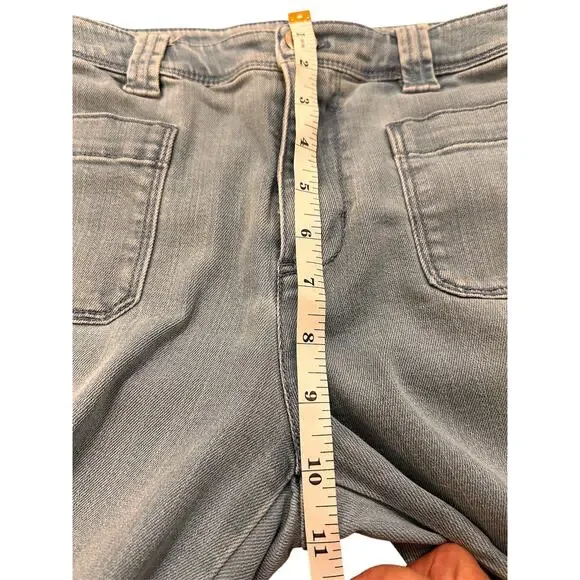 J. Jill Full Leg High Rise Patch Pocket Cropped Light Wash Denim Jeans, 6. - Picture 6 of 8